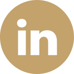 Linkedin logo in a circle.