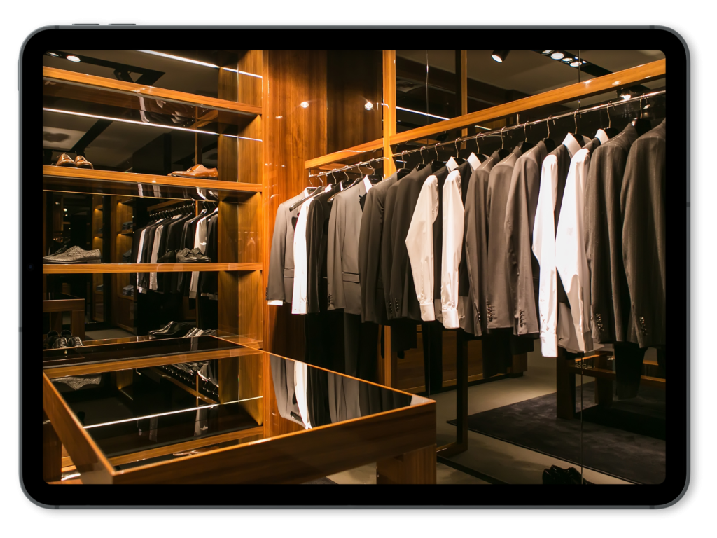 A high-end haberdashery of men's clothing.