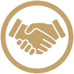 A handshake icon.