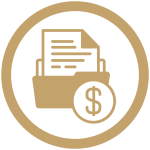A folder containing a document, with a dollar icon.
