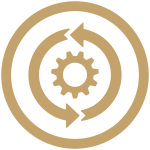 A gear with an ouroboros arrow around it.