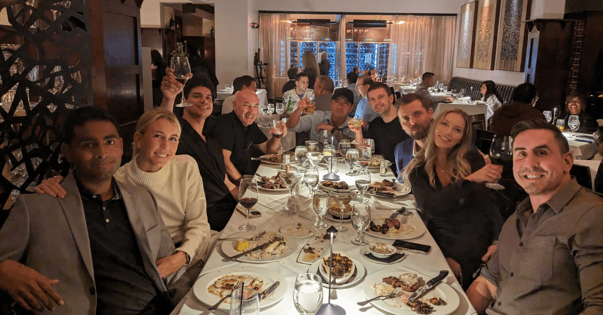 Our team's Manoj and Patricia dining with the Oracle NetSuite team in Austin, TX.