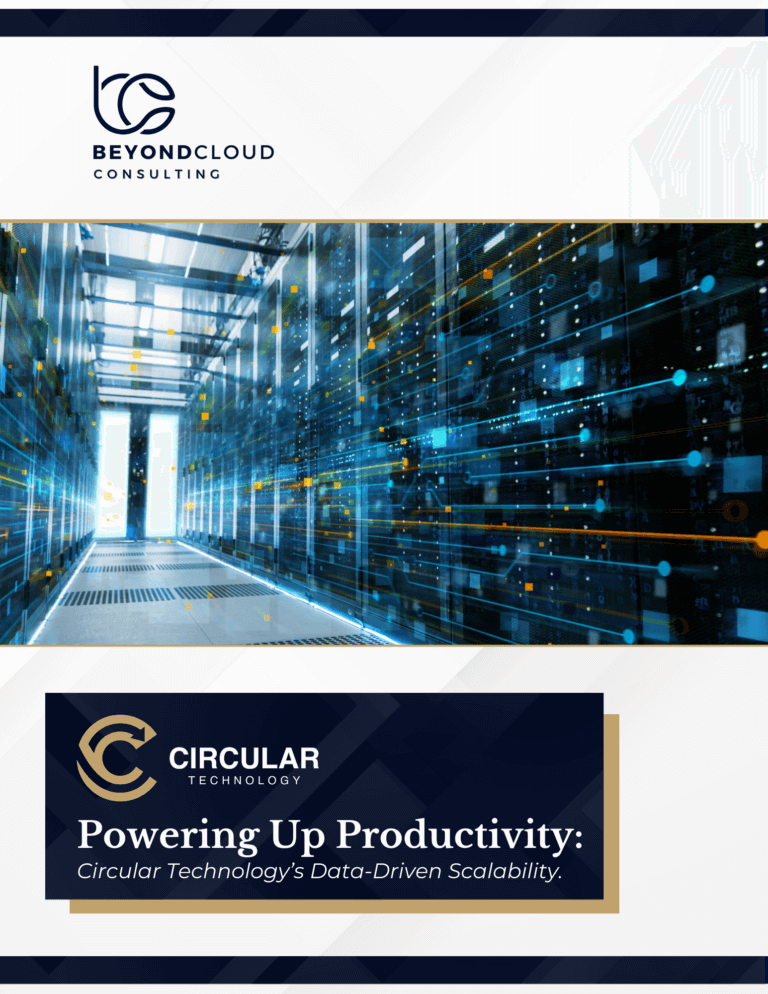 Circular Cover Page - featuring a server room.