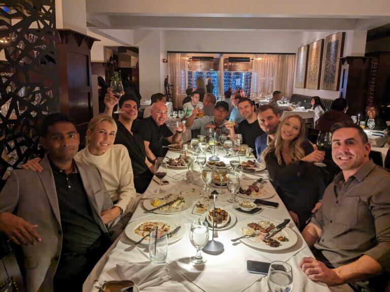 Our team's Manoj and Patricia dining with the Oracle NetSuite team in Austin, TX.