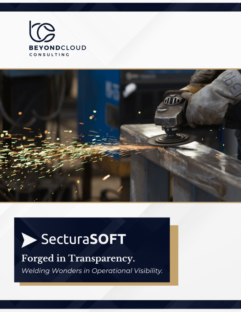 SecturaSOFT Cover Page - featuring a welder fabricating metal.