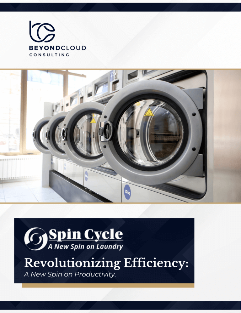 Spin Cycle Cover Page - featuring multiple laundry machines in a laundromat.