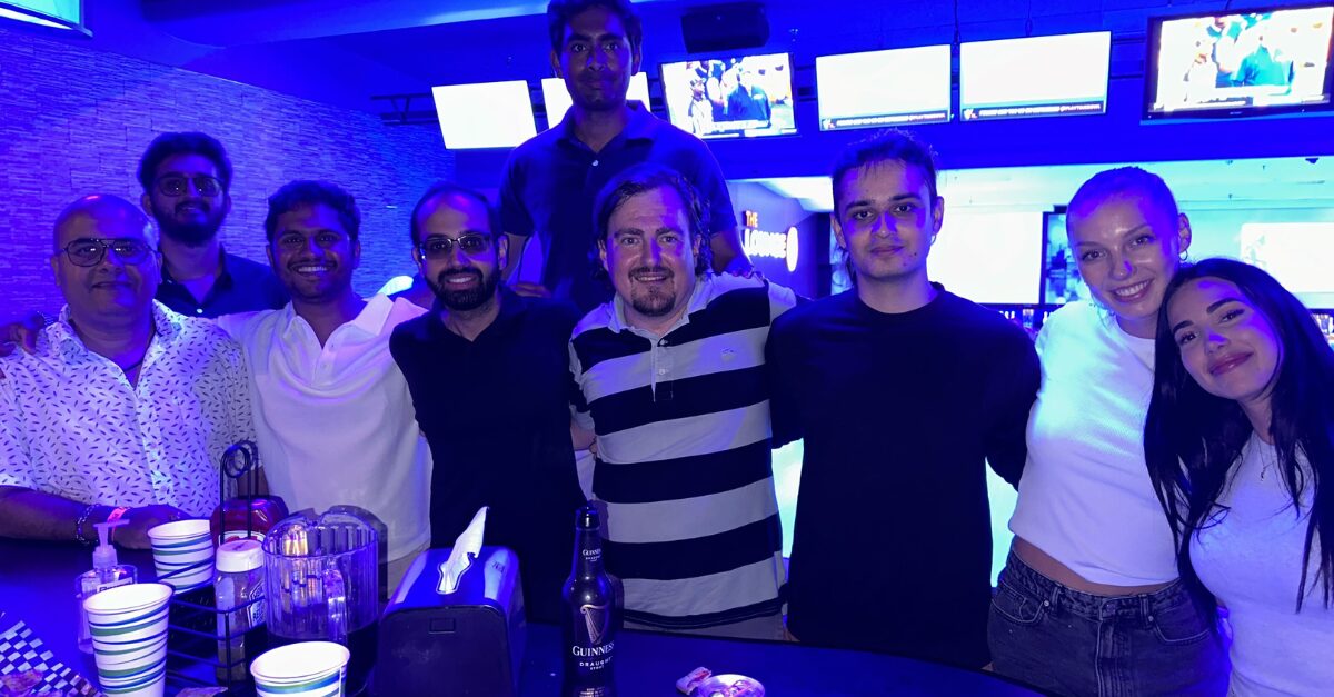 Our team at a bowling alley for the Bowling Bonanza