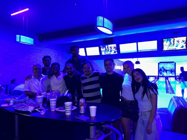 Our team at a bowling alley for the Bowling Bonanza