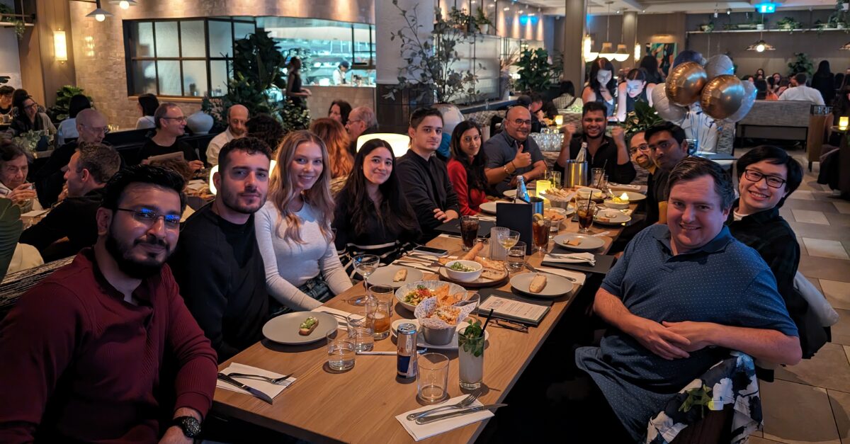 Our Canadian team dining at Earl's for the Spring Dinner 2024