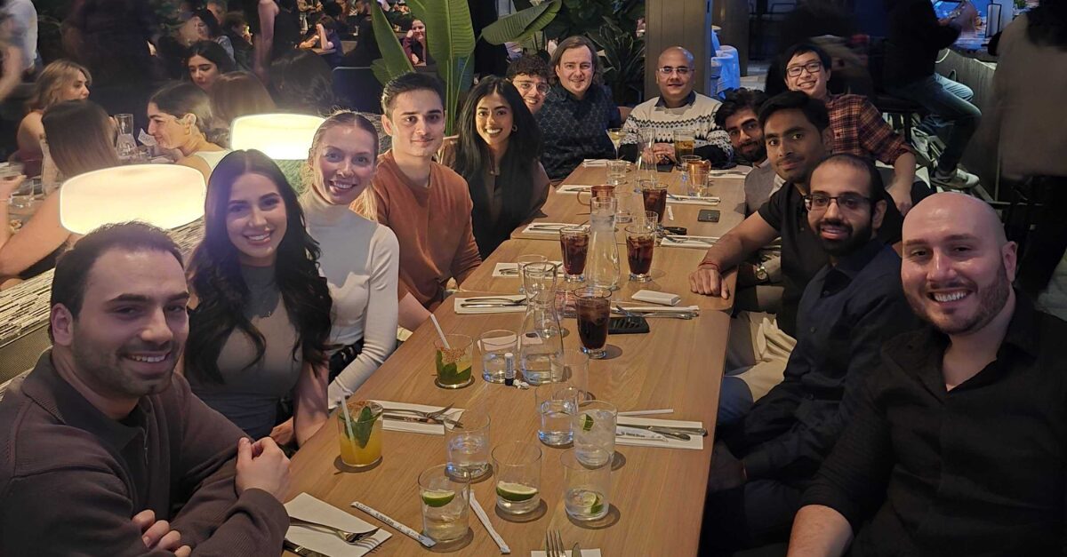 Our Canadian team at dinner at Earl's Kitchen + bar.