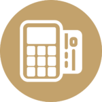 Full Service Payments Icon in gold.