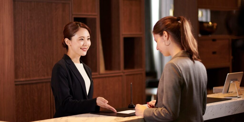 A hotel reception.