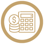 A calculator and some change.