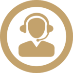 A customer support agent with headphones.