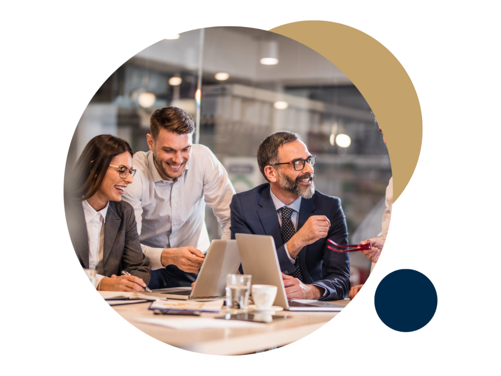 A business team.